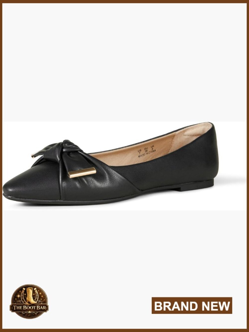 Women's Pointed Toe Bow Ballet Flats with Memory Foam Insole